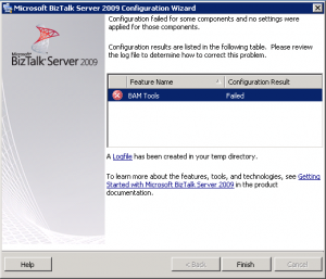 BizTalk 2009 Configuration Wizard - BAM Tools Failed