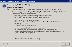 BizTalk Server 2009 Configuration Wizard - BAM Tools Fehler