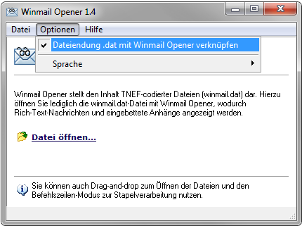 Winmail Opener: Als Standard einstellen