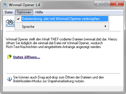Winmail Opener: Als Standard einstellen Winmail Opener: Als Standard einstellen