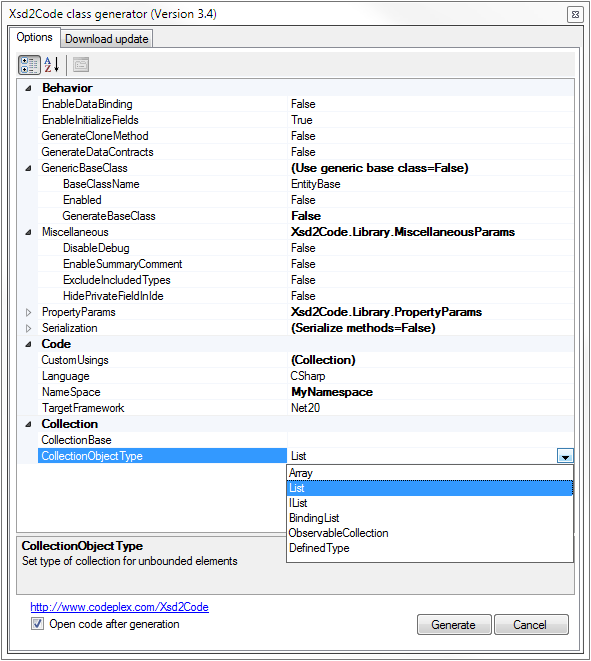 Xsd2Code Xsd2Code